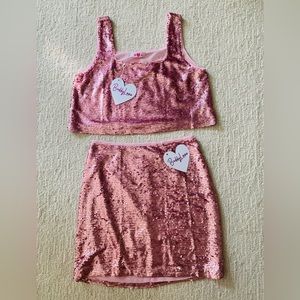 NWT Buddy Love “Sugar” large two piece set in pretty pink!